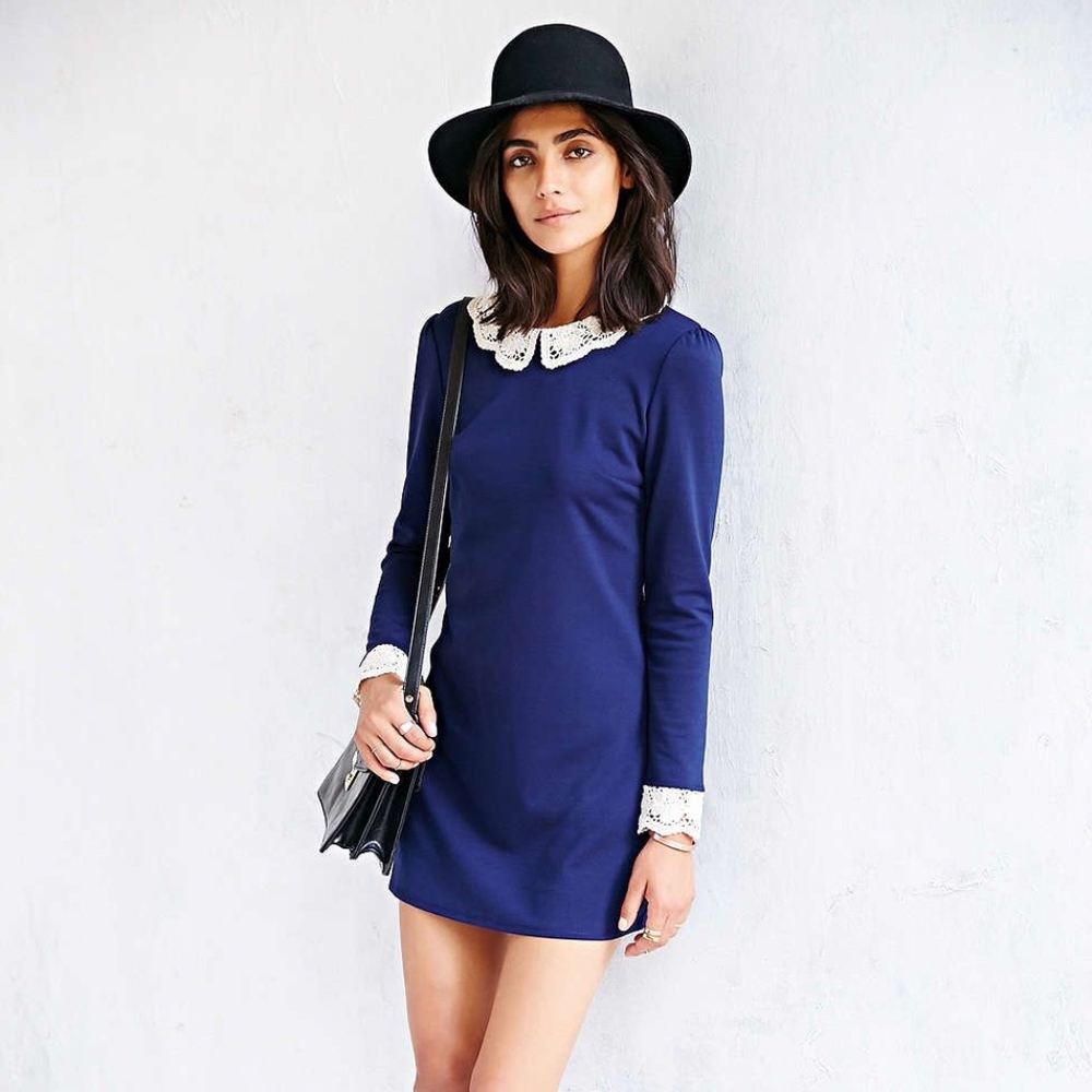 Cooperative Clara Ponte Lace Collar Dress